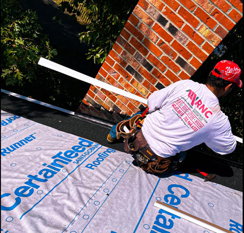 Roof repair work