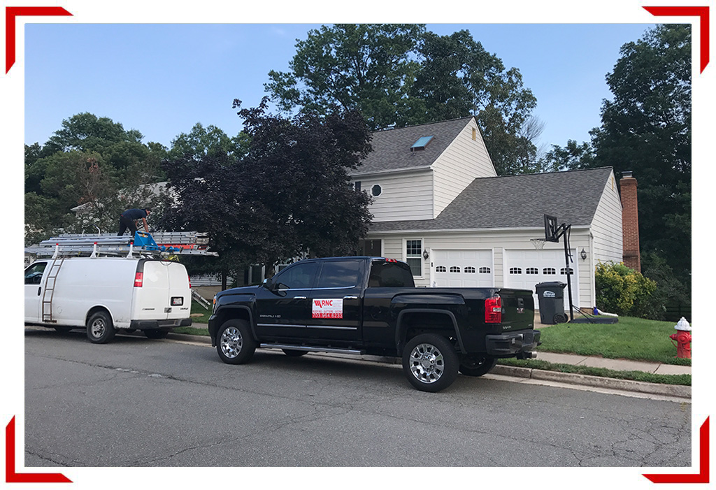 RNC Roofing service truck on site